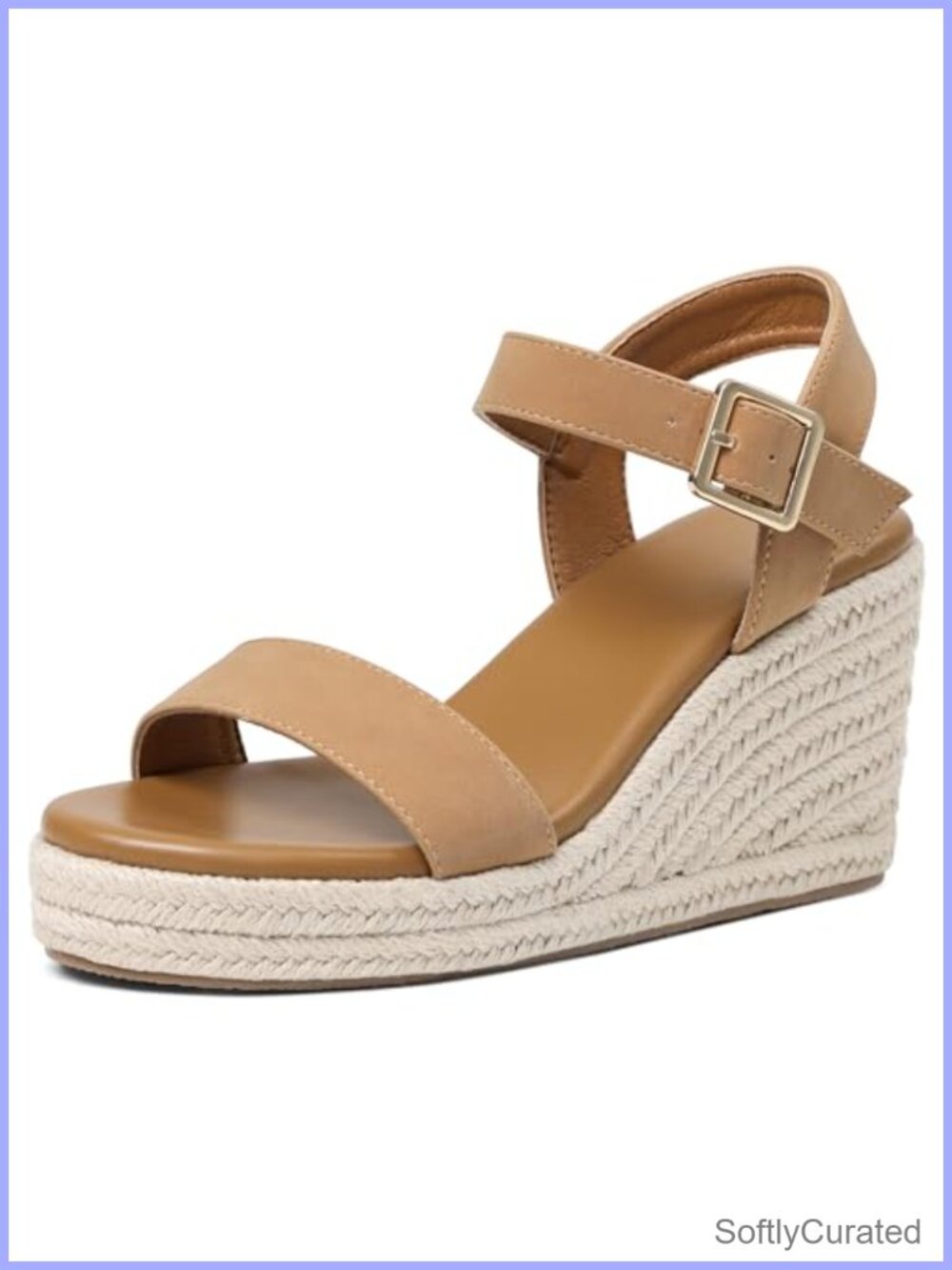 Oiamenne Platform Wedge Sandals Espadrille Ankle Strap Open Toe